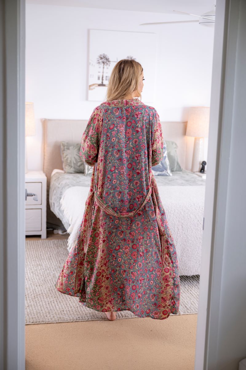 Long Nighty and Robe - Floral - PJ18