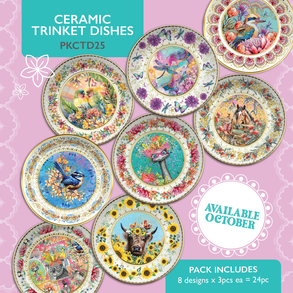 Ceramic Trinket Dishes - Lisa Pollock Assorted