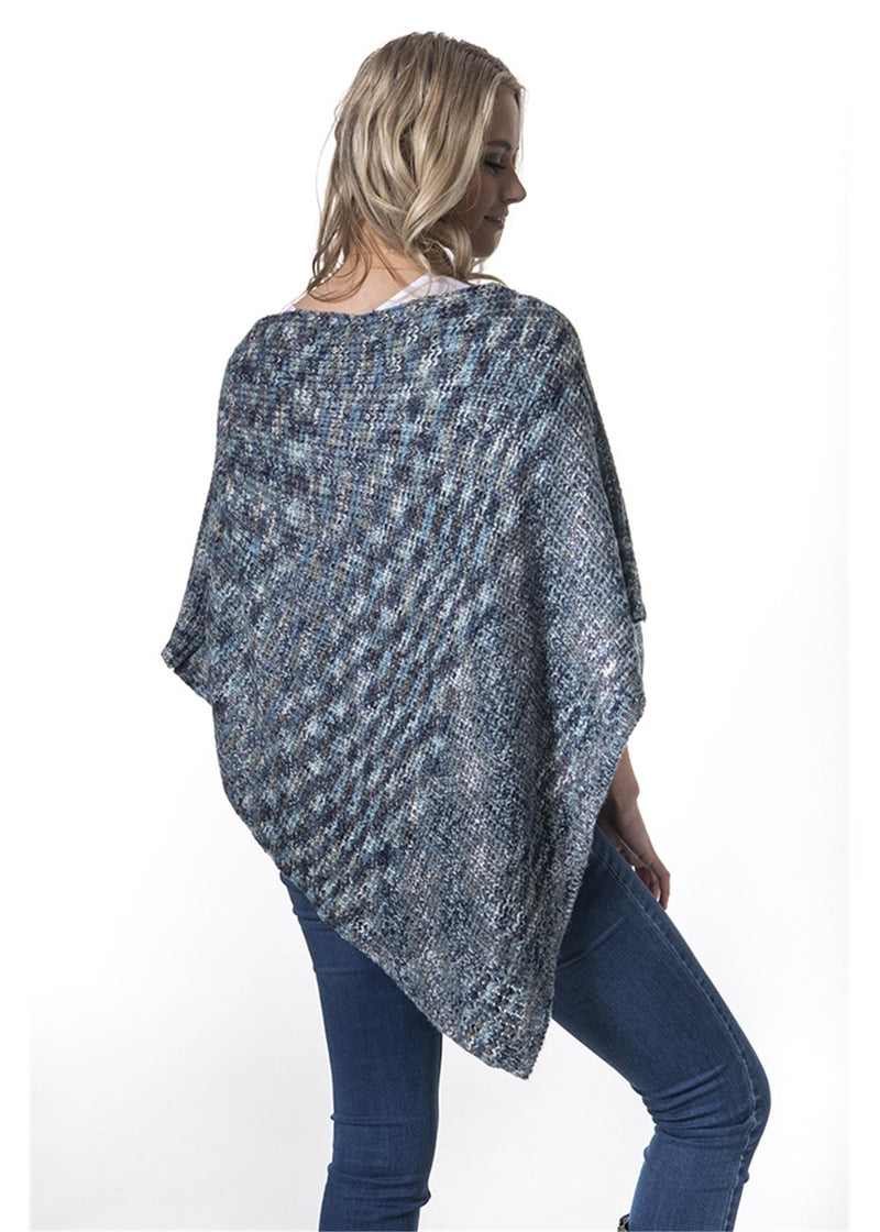 Sky Handmade Mohair blend Poncho - Sky