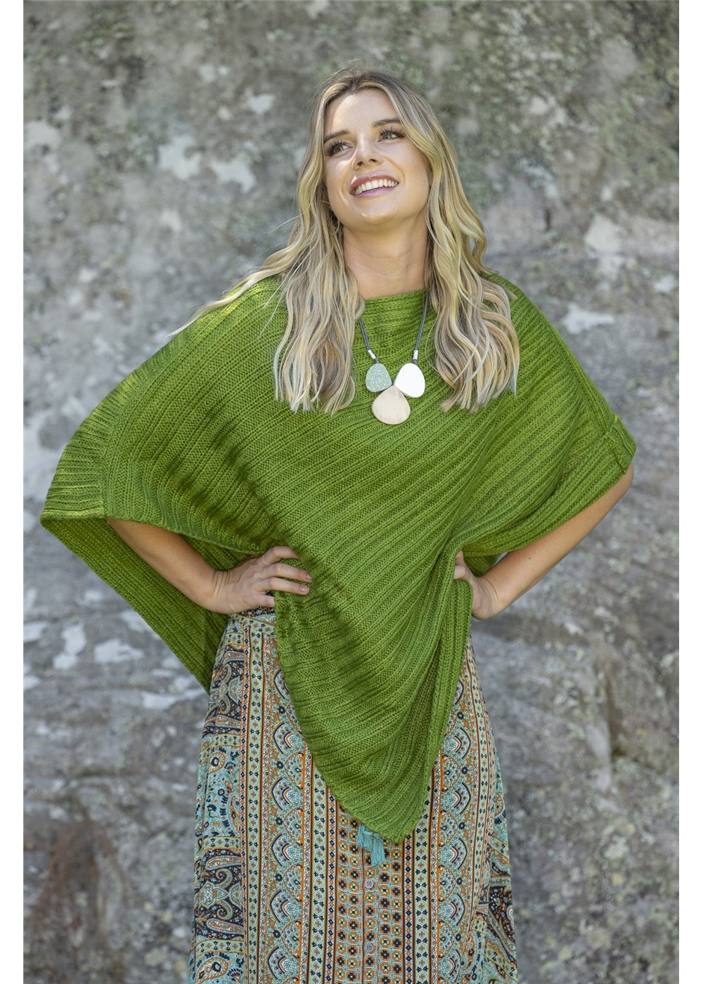 Fern Rib Poncho - Fern