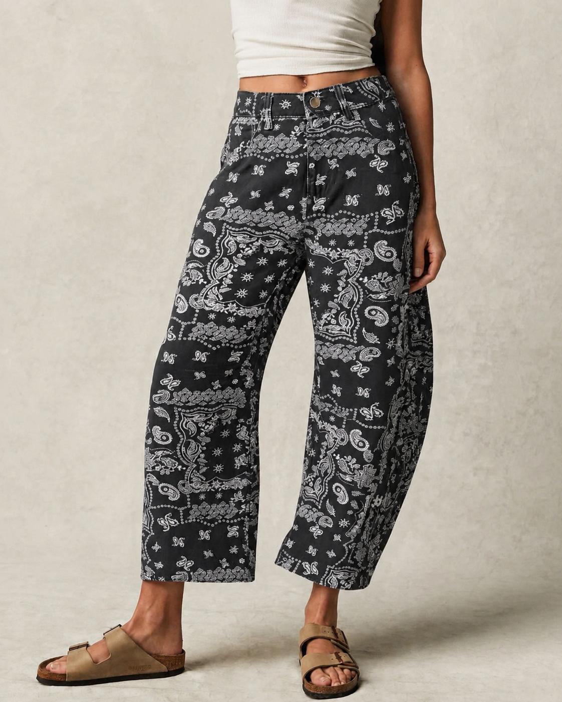 Bandana Barrel Jeans - Blue