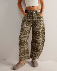 Bandana Barrel Jeans - Khaki
