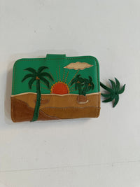 Magnetic Wallet - Leather - Palm, Cactus