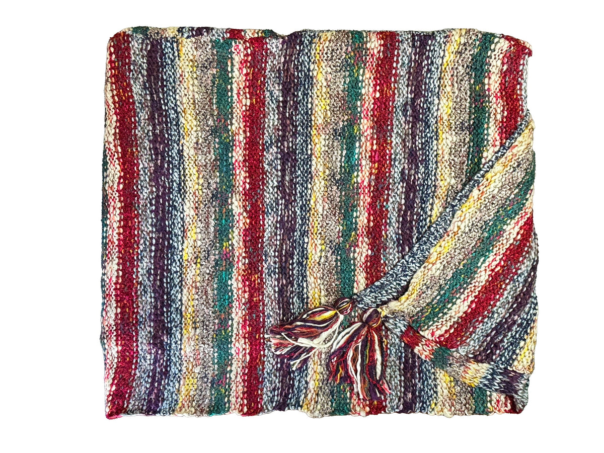 Nia Woodland Turtleneck Poncho (Red/Green)