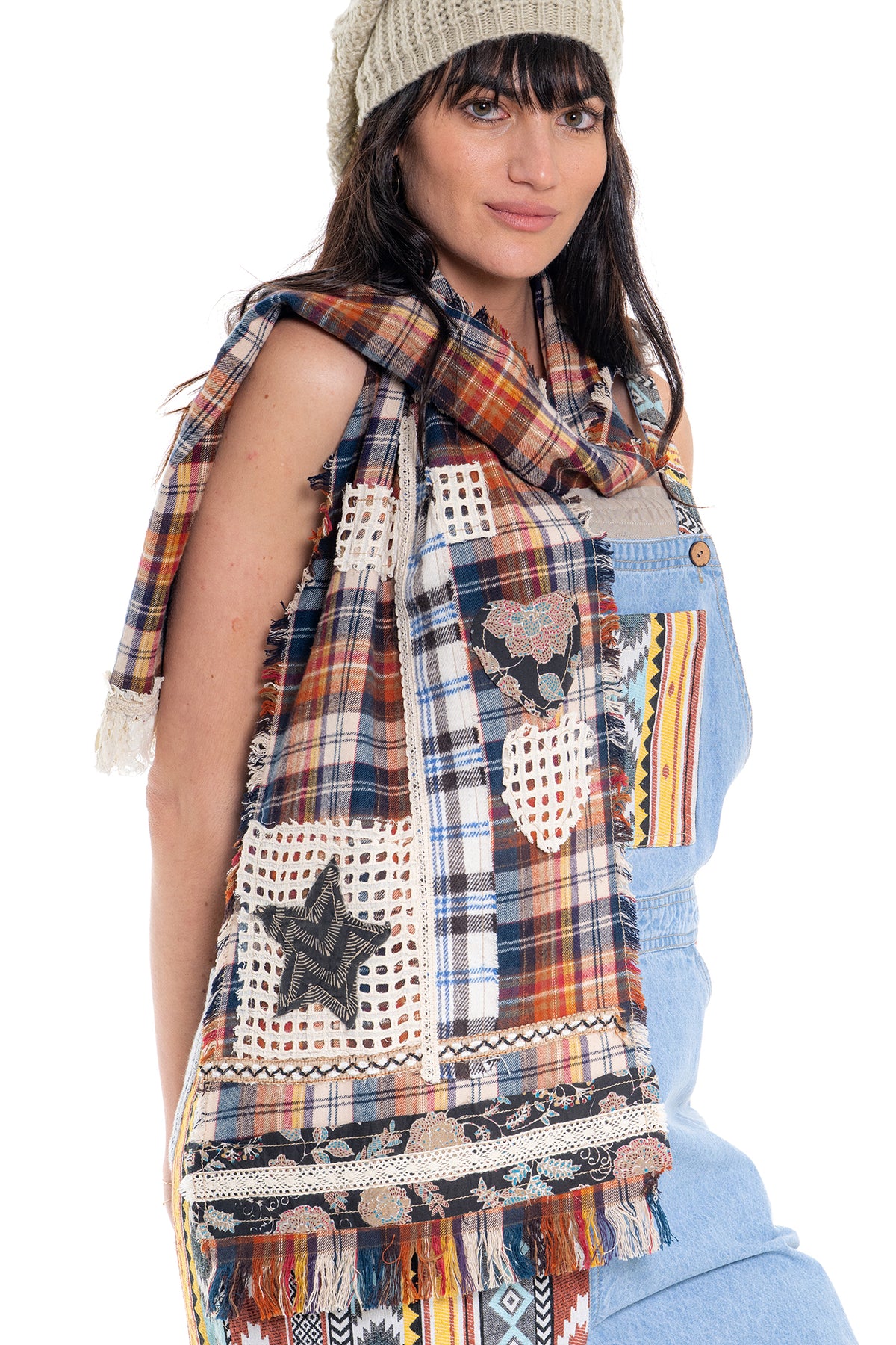 Artisanal Patchwork Scarf - Rust | CD001 (agent sample)