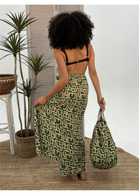 Geo Green Bag and Sarong (Set)