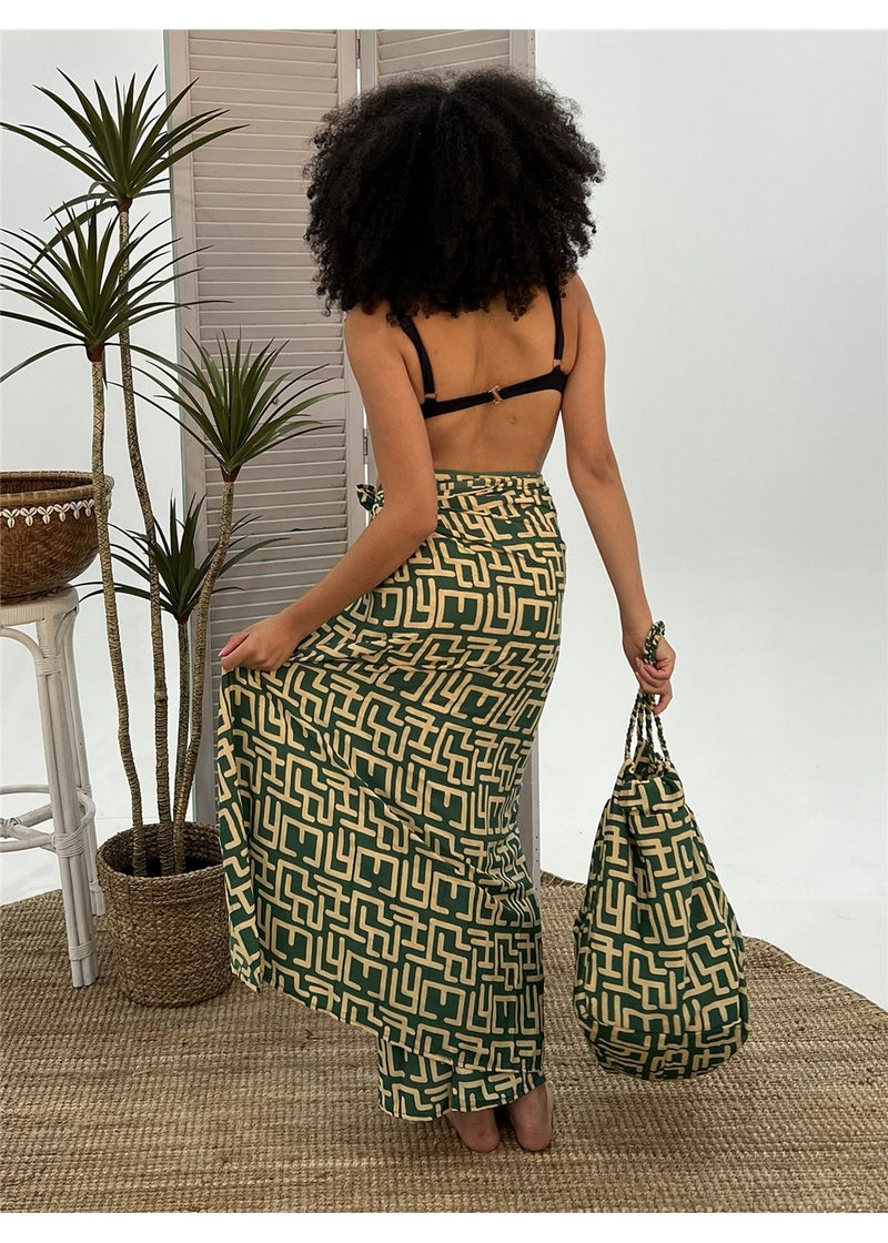 Geo Green Bag and Sarong (Set)
