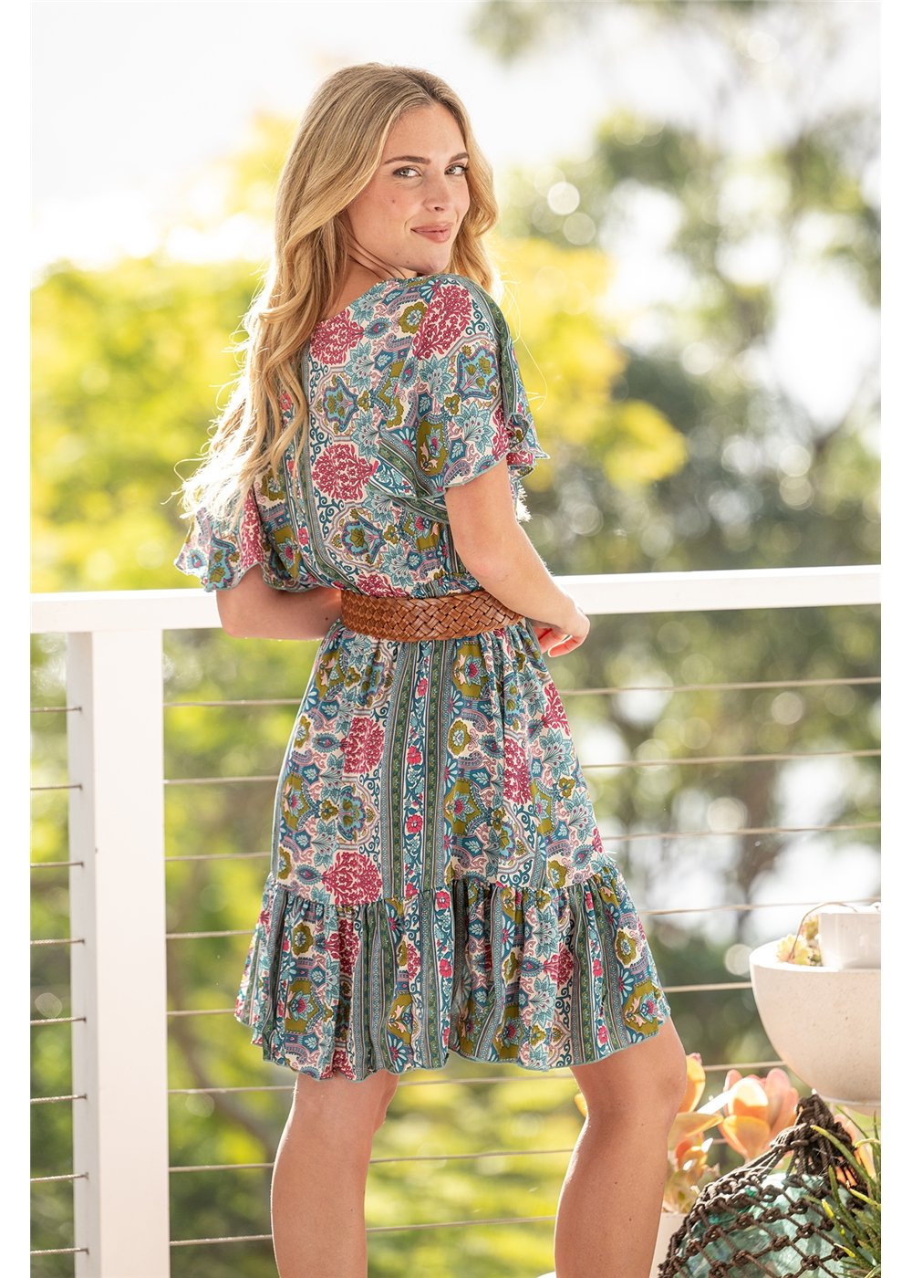 Ashanti V Neck Short Dress