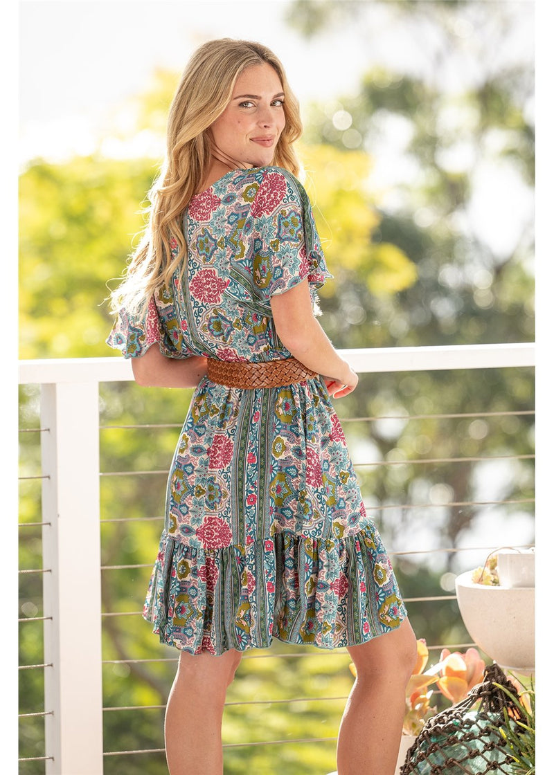 Ashanti V Neck Short Dress