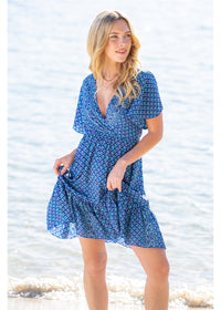 Pirrin V Neck Short Dress, front view