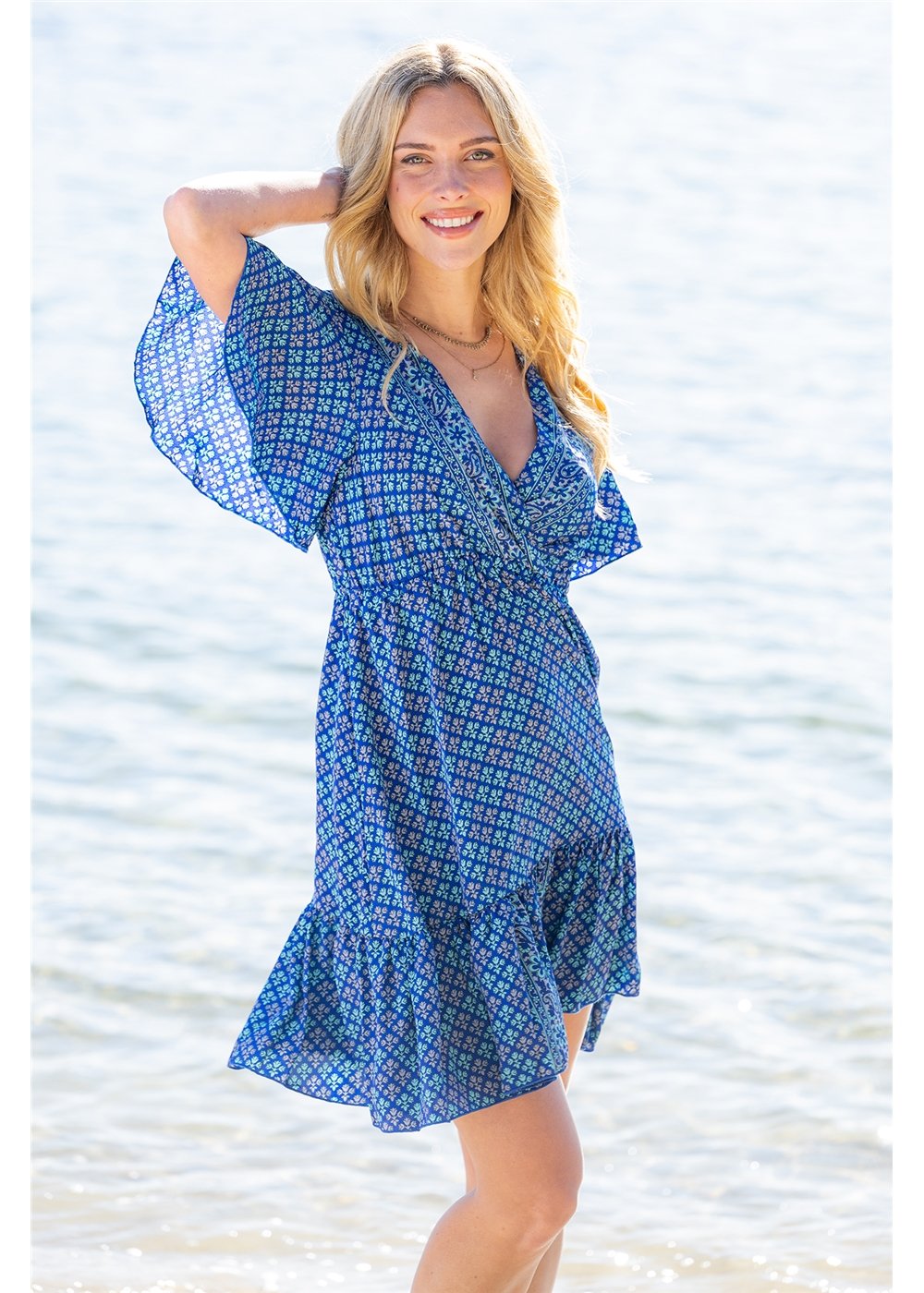 Pirrin V Neck Short Dress, view 2