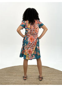 Floral Diamond Pintuck Dress