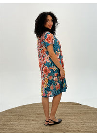 Floral Diamond Pintuck Dress