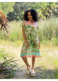 Flamingo Pintuck Dress