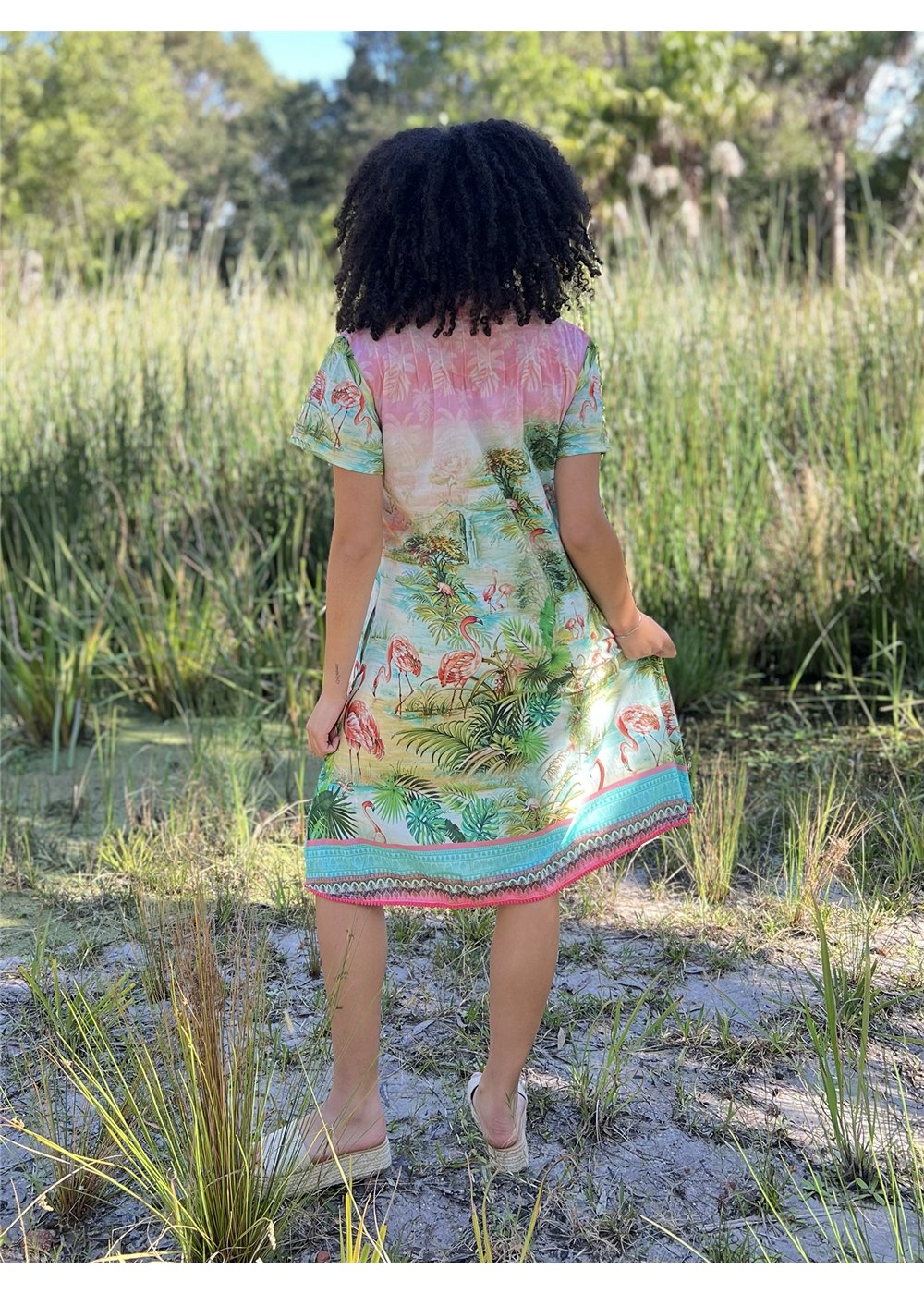 Flamingo Pintuck Dress