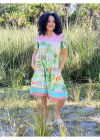Flamingo Pintuck Dress