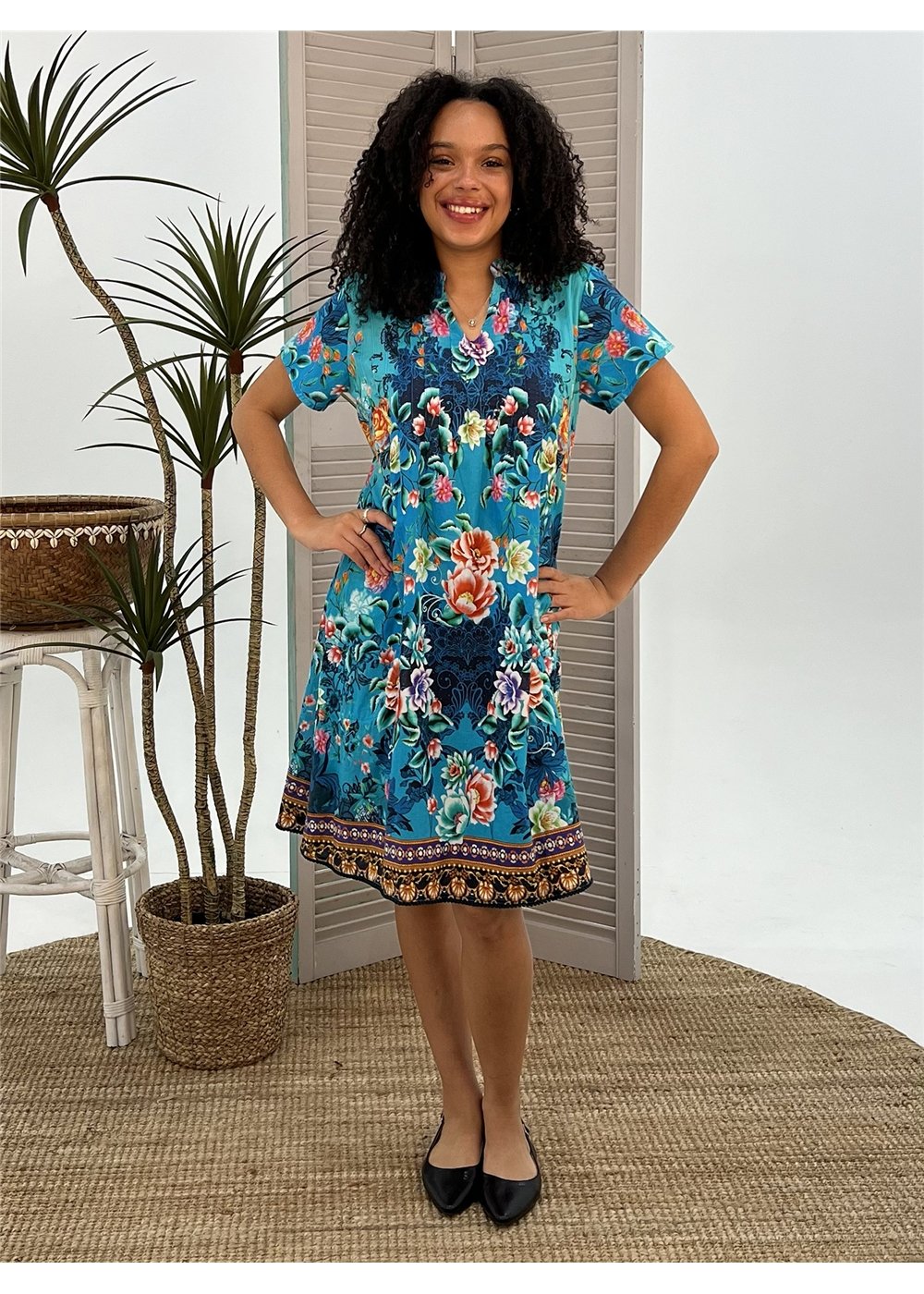 Lotus Garden Pintuck Dress