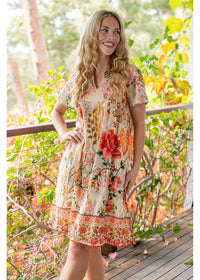 Rouge Bloom Pintuck Dress