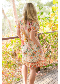 Rouge Bloom Pintuck Dress