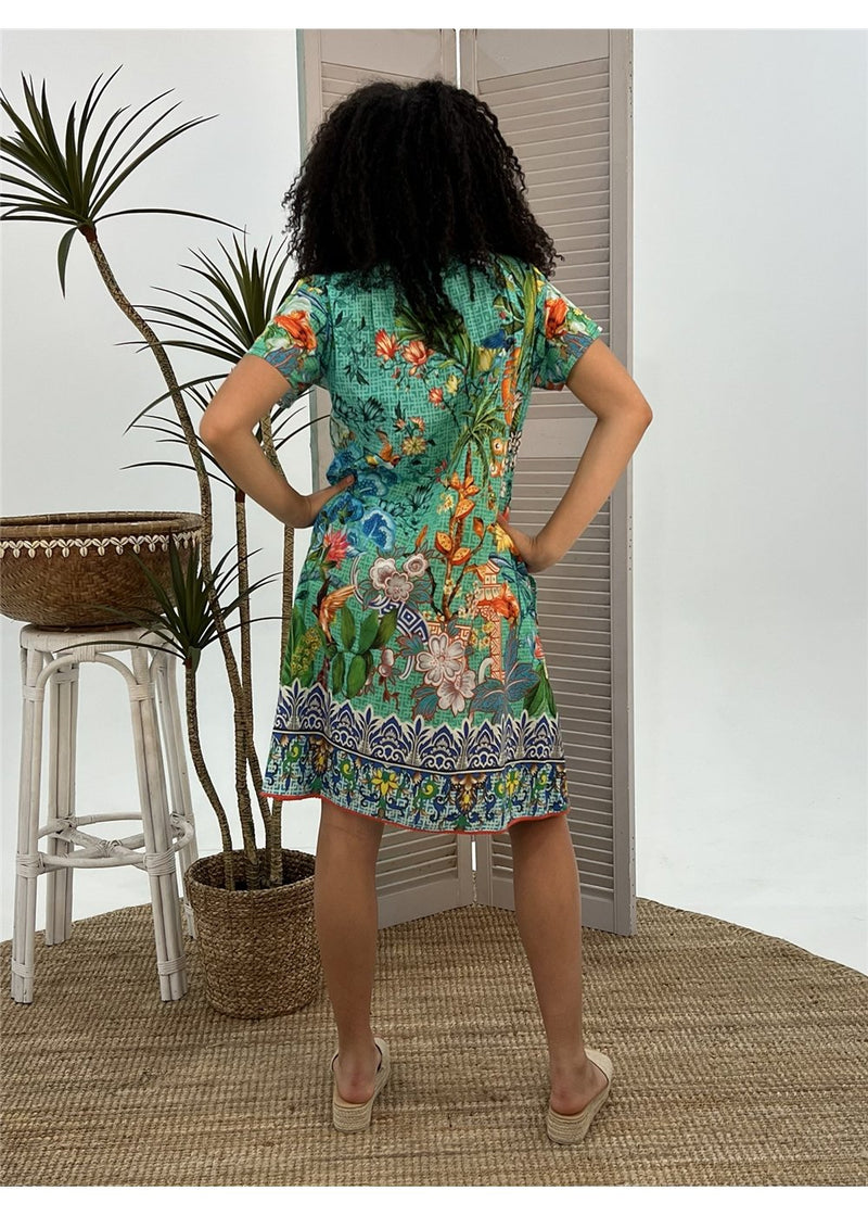 Tea House Pintuck Dress