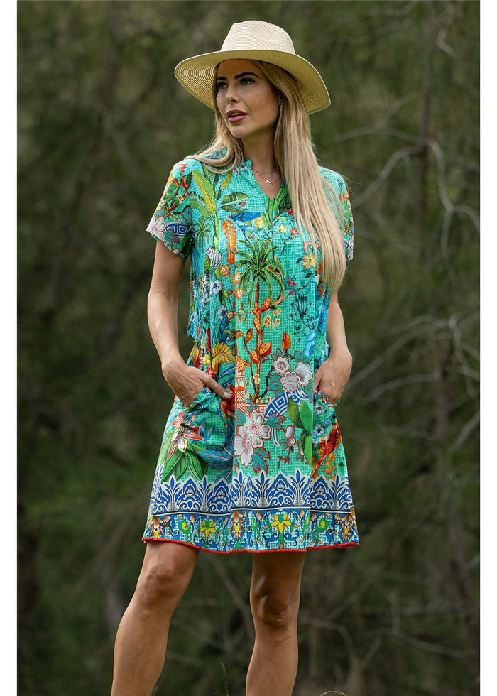 Tea House Pintuck Dress