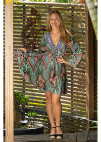 Harriet Flare Sleeve Short Dress