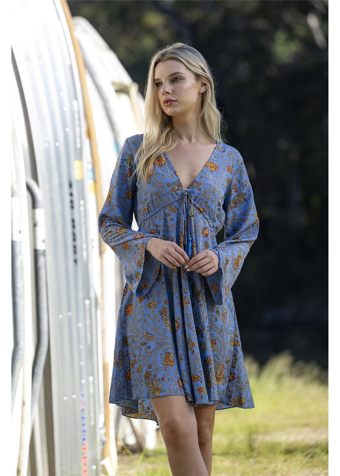 Janan Flare Sleeve Short Dress