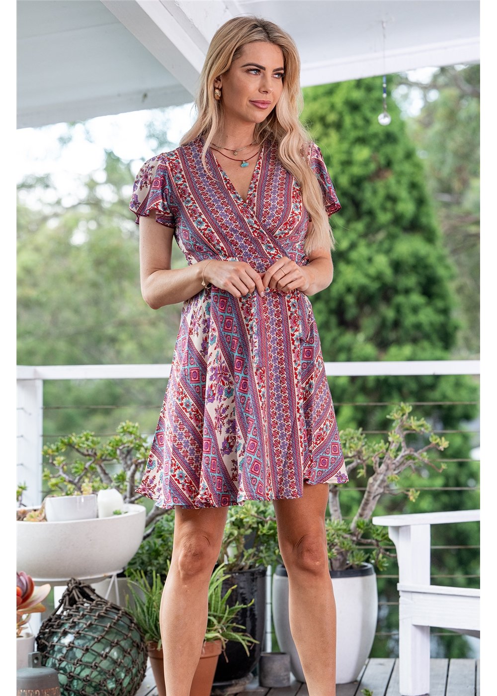 Gidja S/Sleeve Short Wrap Dress