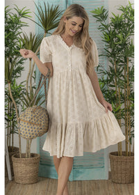 Ava Buttoned Dress - Ivory