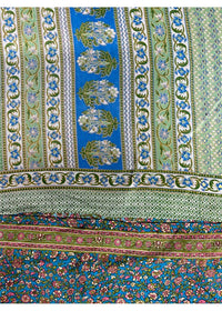 mint Sari Fabric Wrap Skirt - Iced Mint