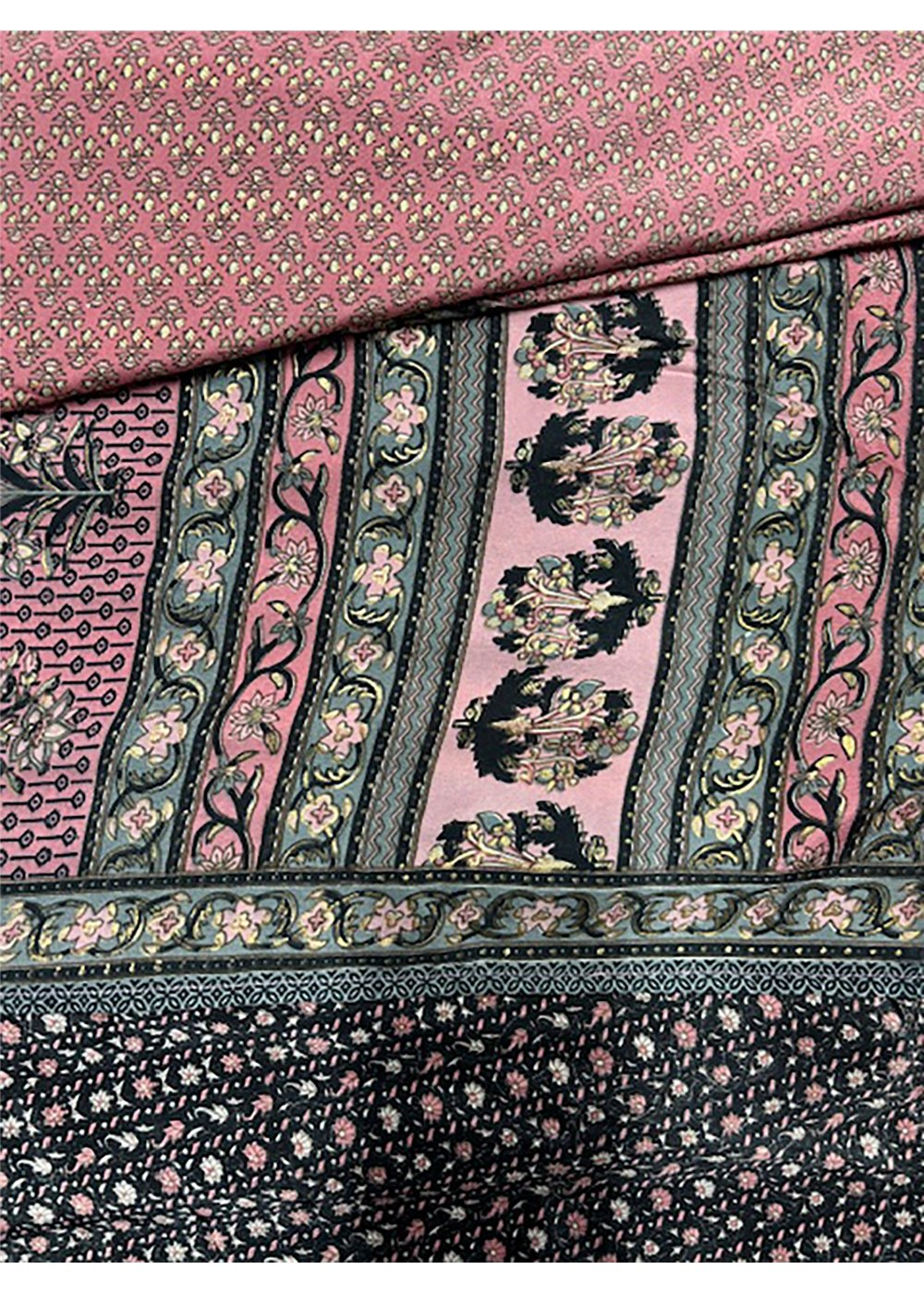Sari Fabric Wrap Skirt - Dusty Pink in silk blend, view 3