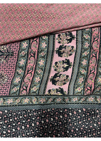 Sari Fabric Wrap Skirt - Dusty Pink in silk blend, view 3