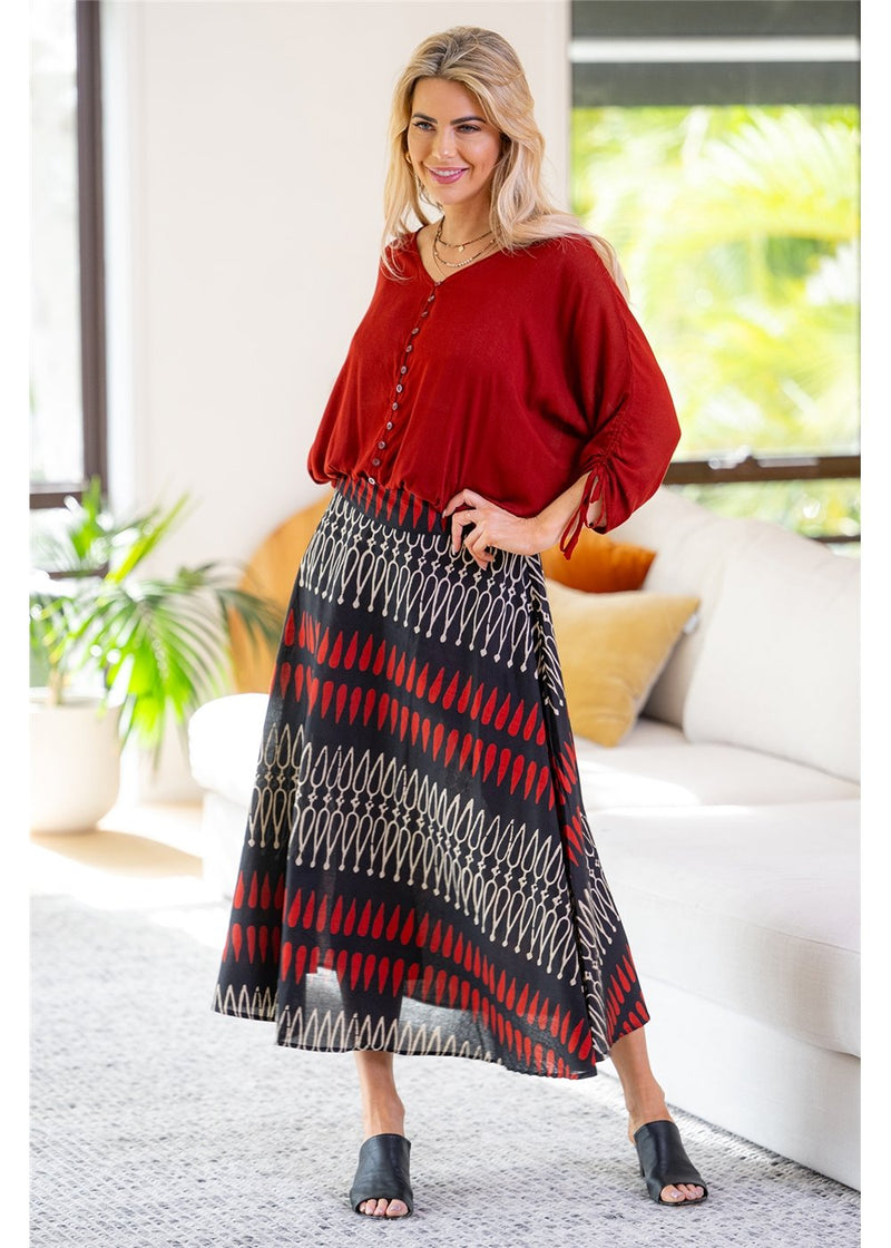 Yindi Cotton A-Line Skirt