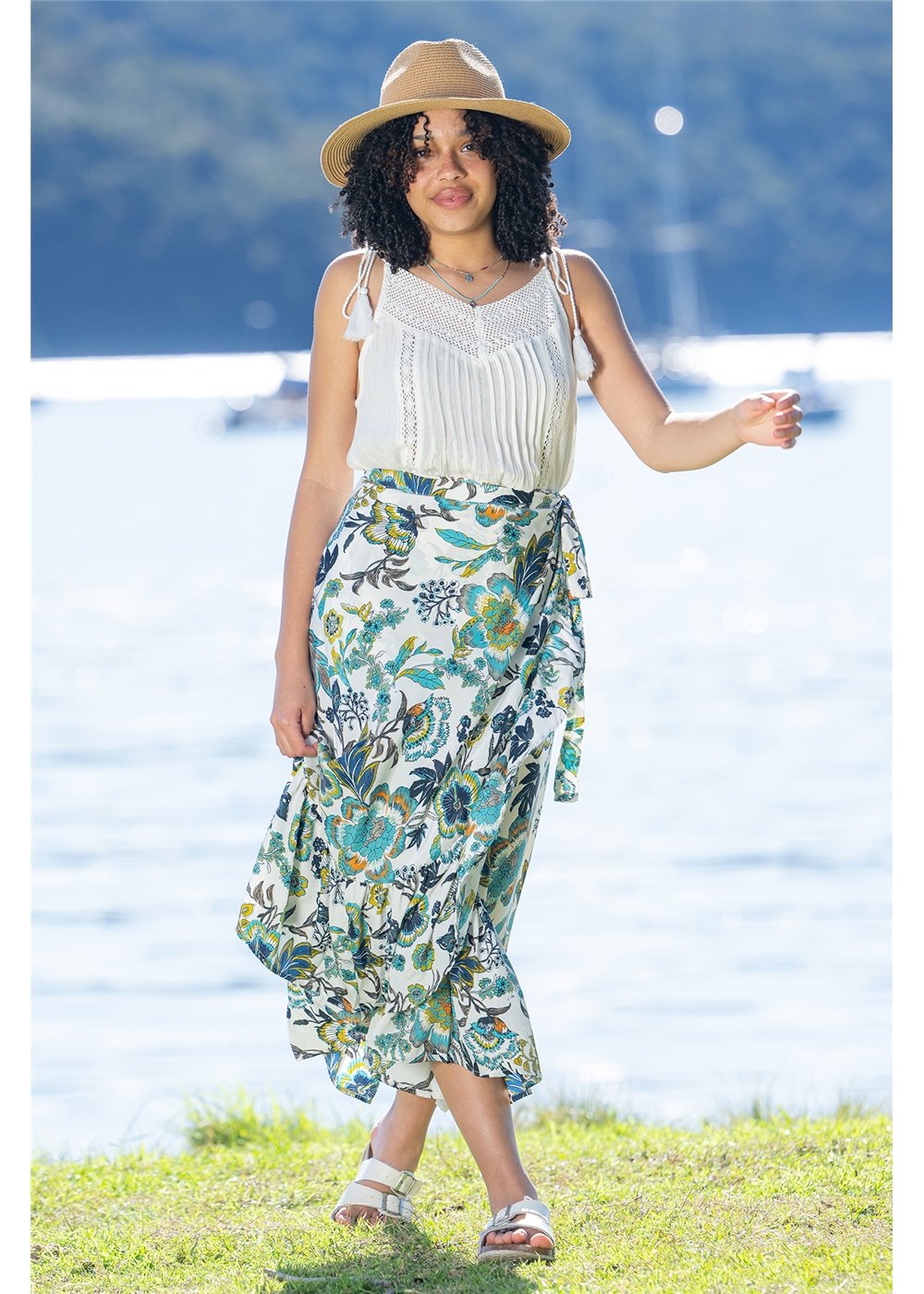 Kaya Frill Wrap Skirt, view 3