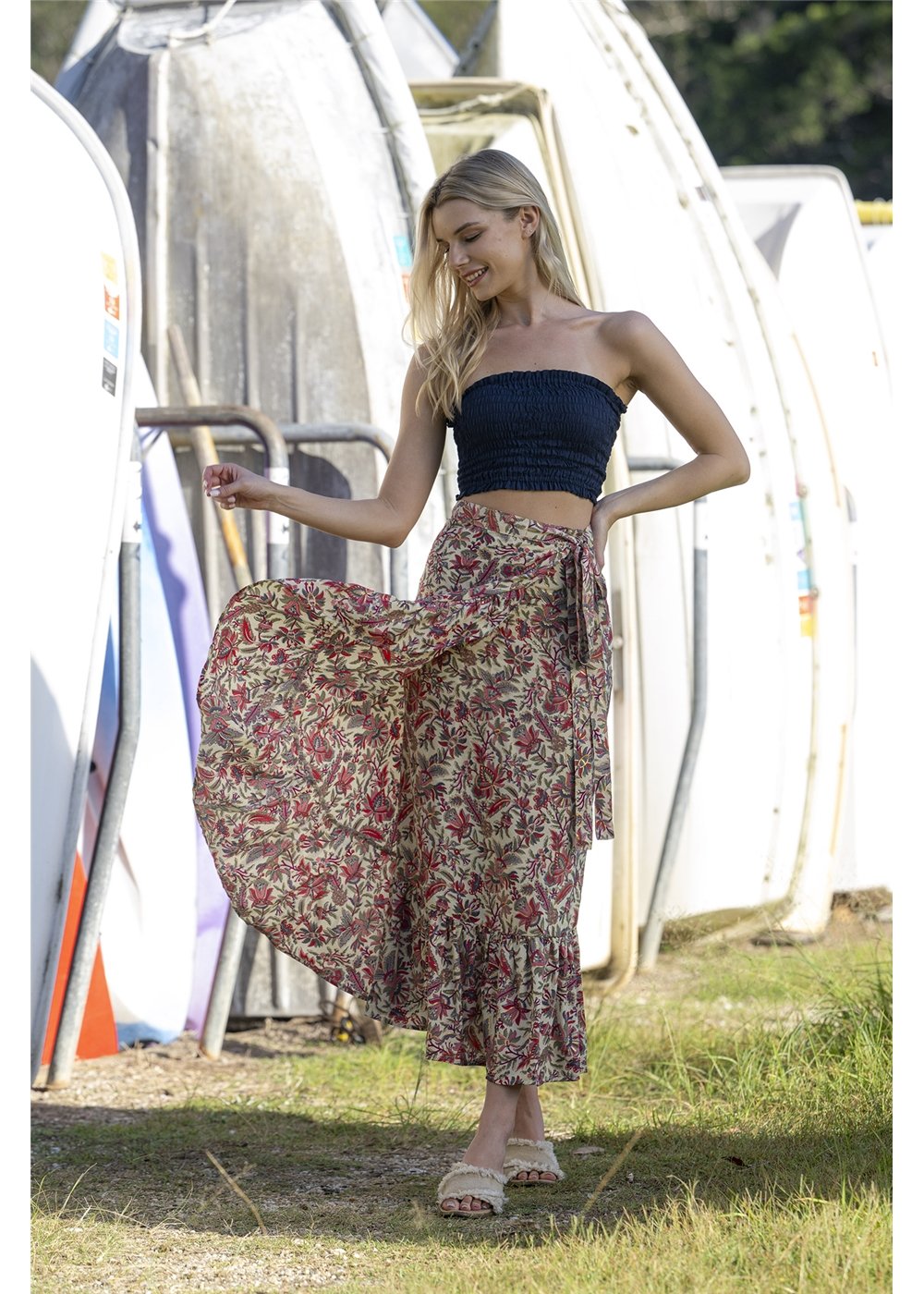 Shula Frill Wrap Skirt, front view
