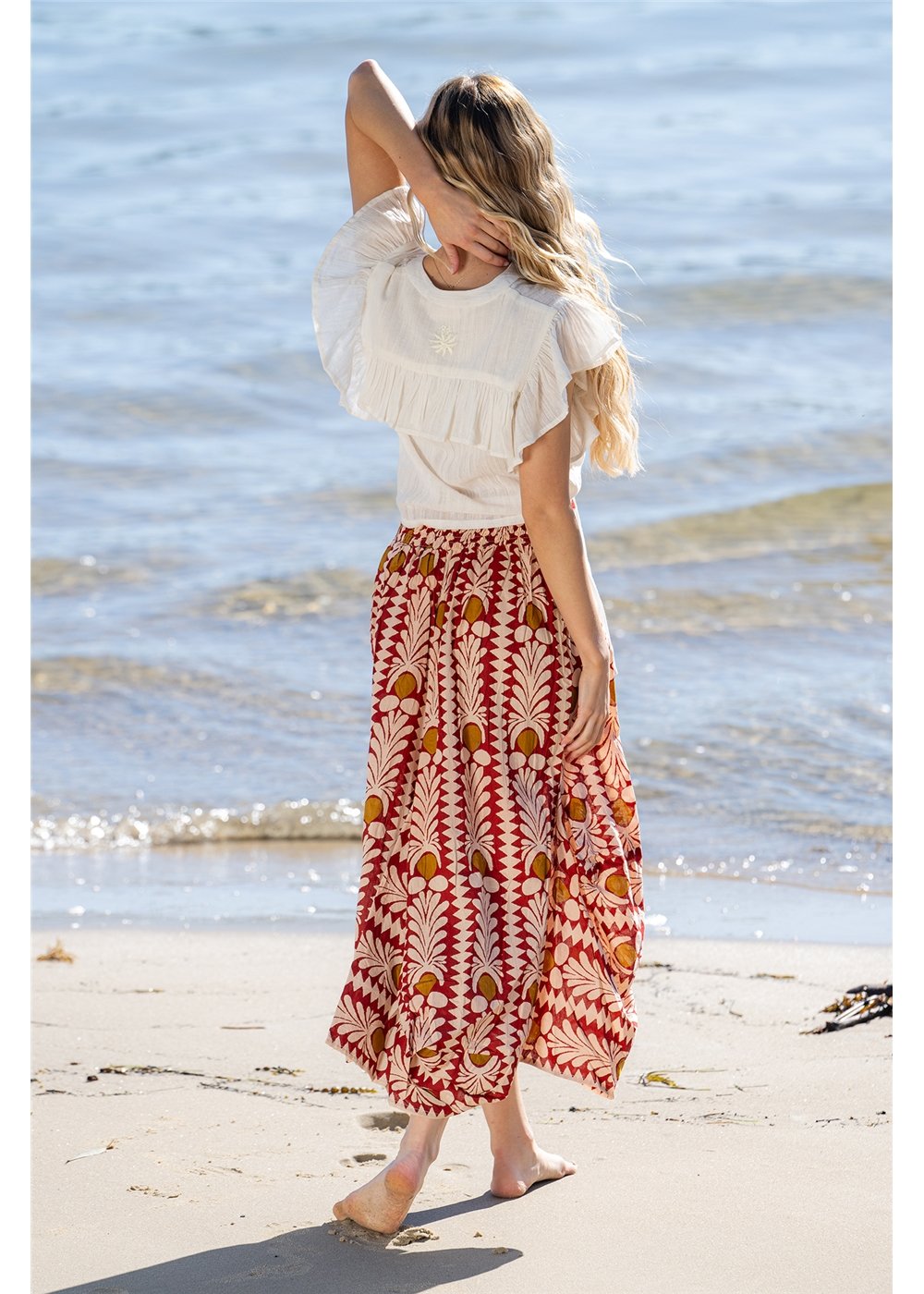 Coral Cotton Eshe Skirt