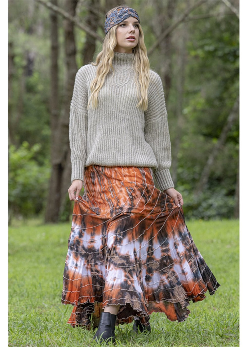 Nova Tie Dye Skirt Rust - Rust