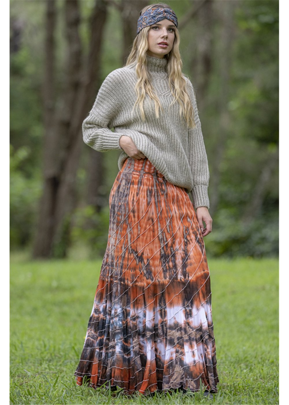 Nova Tie Dye Skirt Rust - Rust