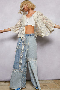 Crochet Lace Cardi - Nat - SMC153