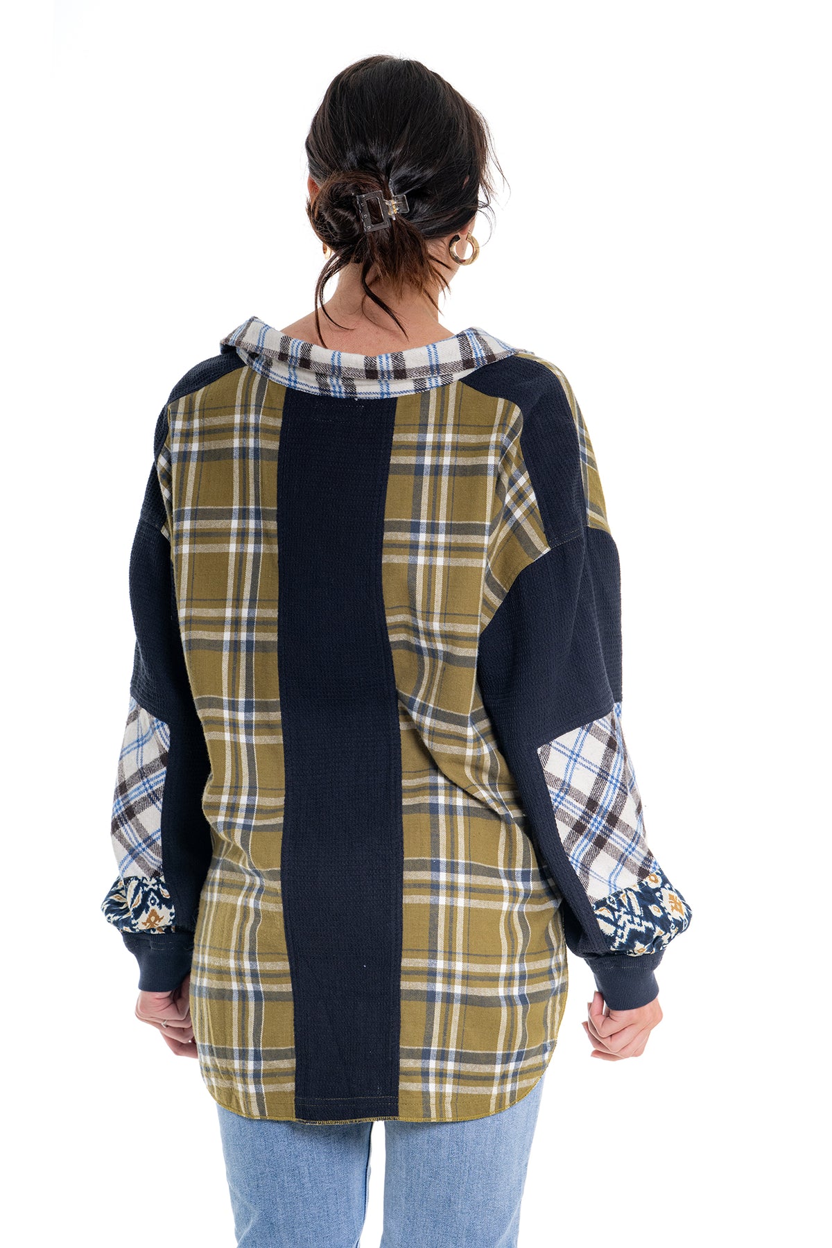 CJ Shirt Plaid Patchwork | Olive CD-138 (agent samples - Size S/M)