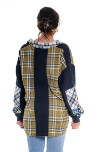 CJ Shirt Plaid Patchwork | Olive CD-138 (agent samples - Size S/M)