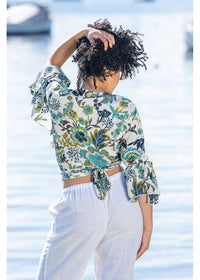 Kaya Frill Sleeve Tie Top, view 2