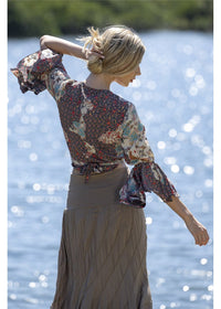 Samara Frill Sleeve Tie Top, view 2