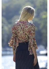 Shula Frill Sleeve Tie Top, view 2