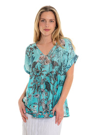 Butterfly Blu V-Neck Top