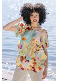 Desert Bloom V-neck Top