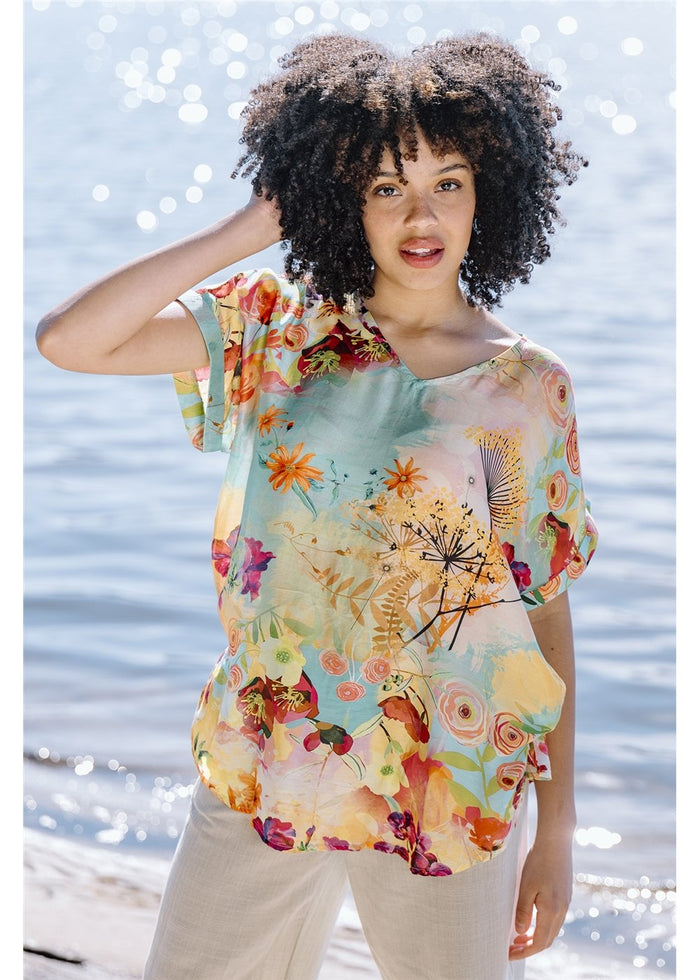 Desert Bloom V-neck Top