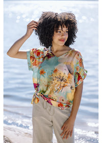 Desert Bloom V-neck Top