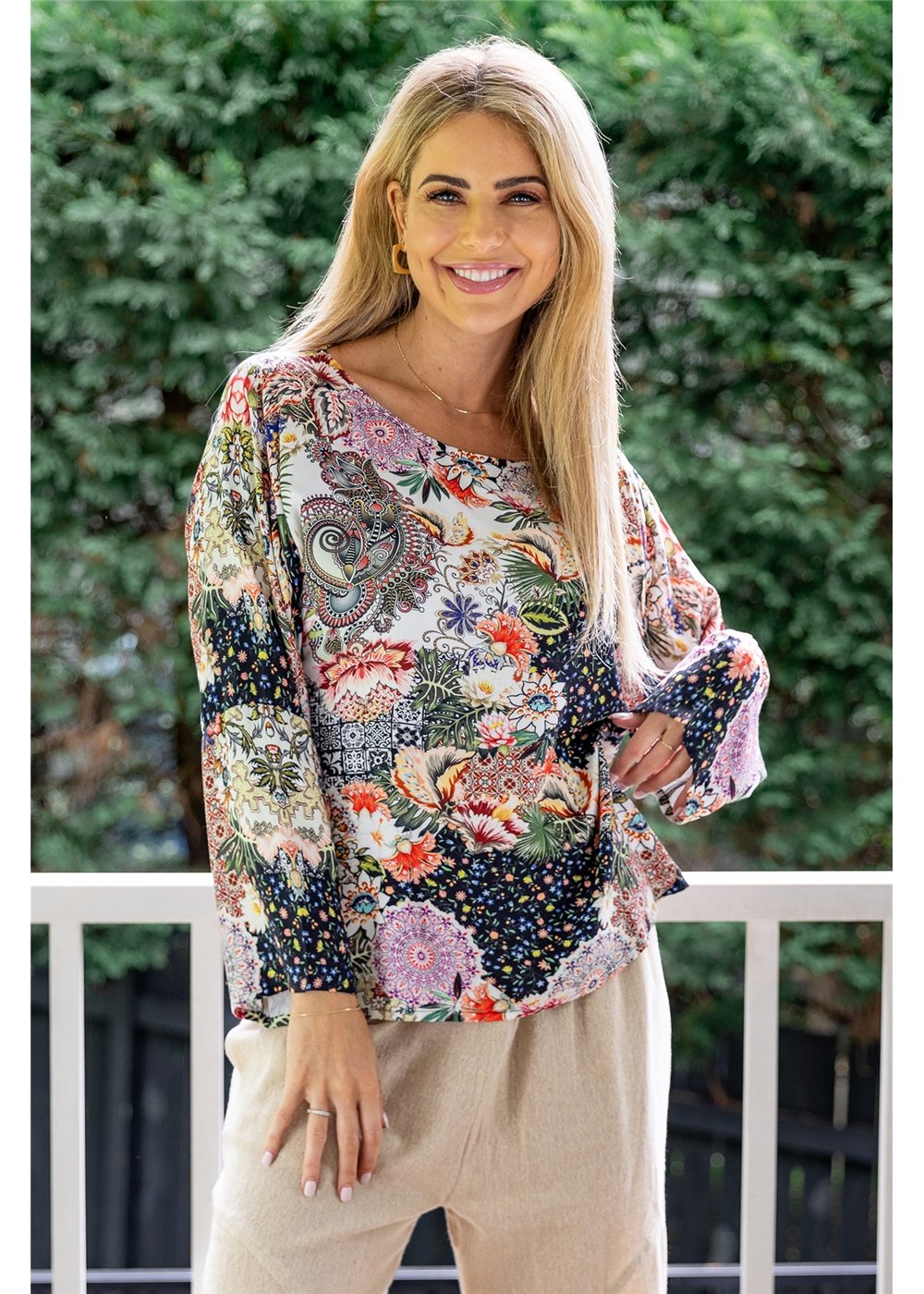 Lakshmi Long Sleeve Top, front view