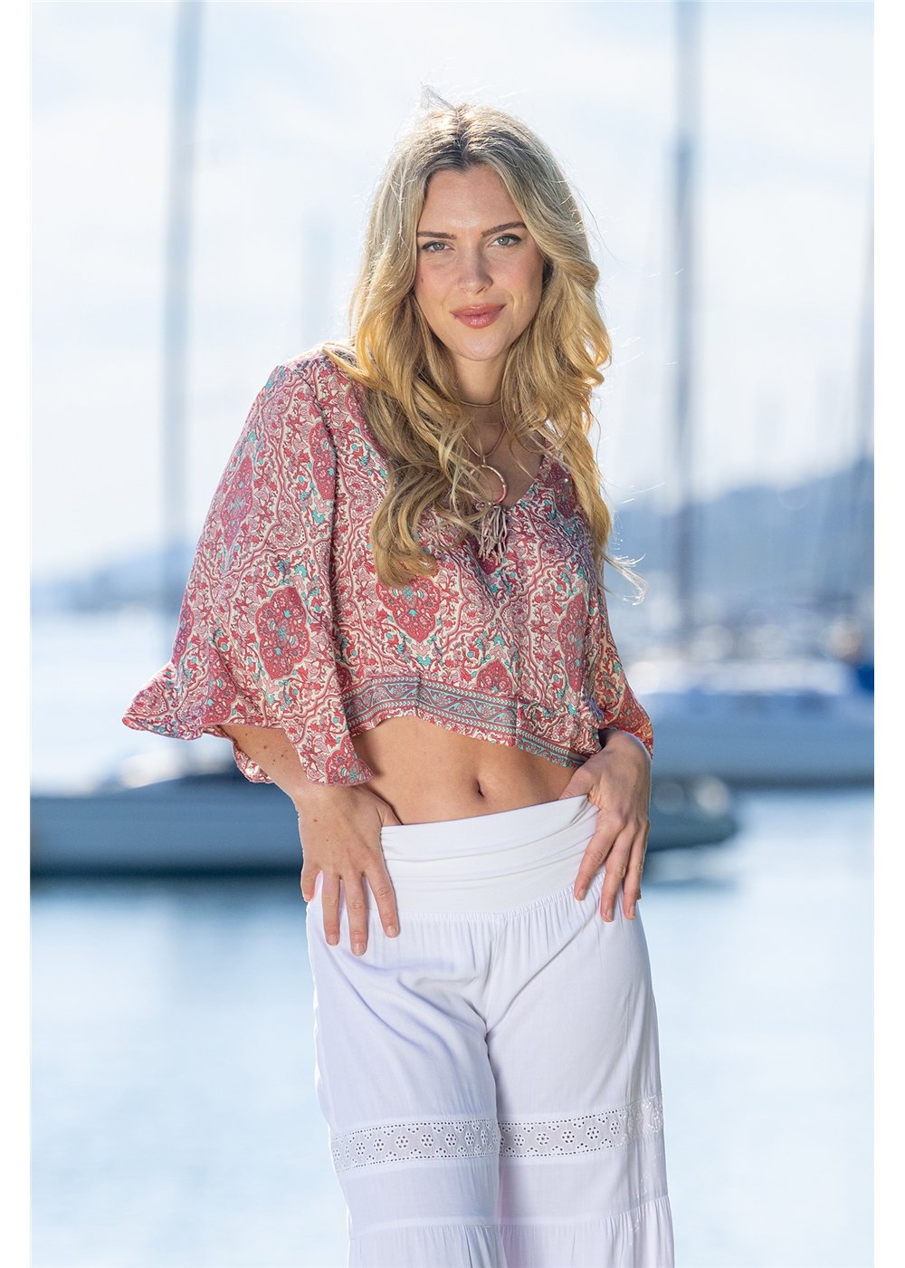 Binda Cross Back Top, front view